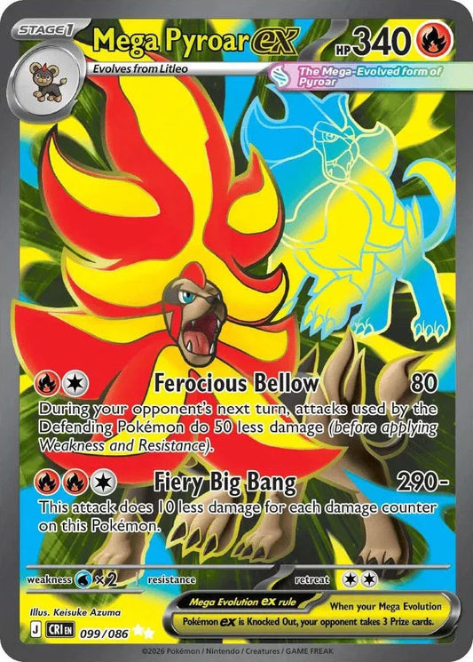 099/086 - Mega Pyroar Ex - Chaos Rising - Pokemon TCG