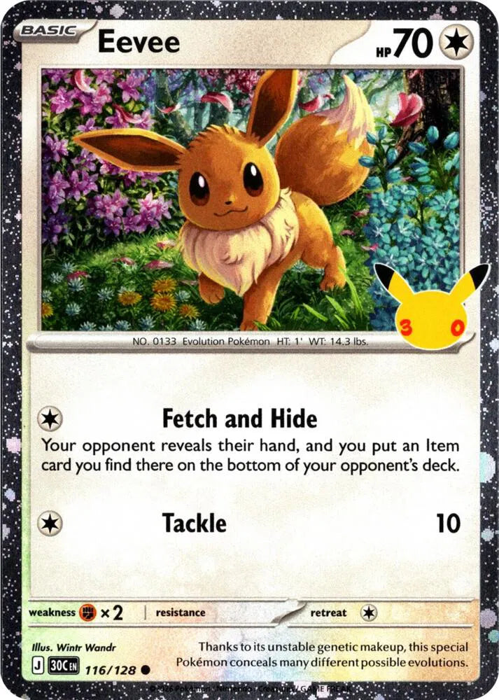[English] 116/128 - Eevee Cosmos Holo Promo - 30th Celebration - Pokemon TCG