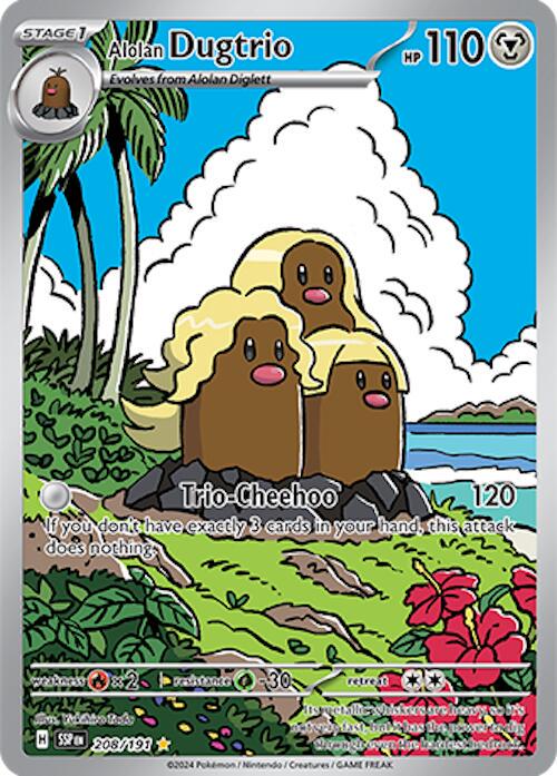 208/191 - Alolan Dugtrio Illustration Rare - Surging Sparks - Pokemon TCG