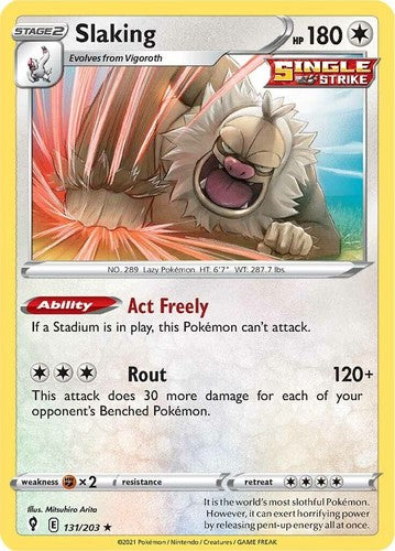131/203 - Slaking Reverse Holo - Evolving Skies - Pokemon TCG