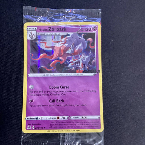 076/196 - Hisuian Zoroark Eb Games Sealed Promo