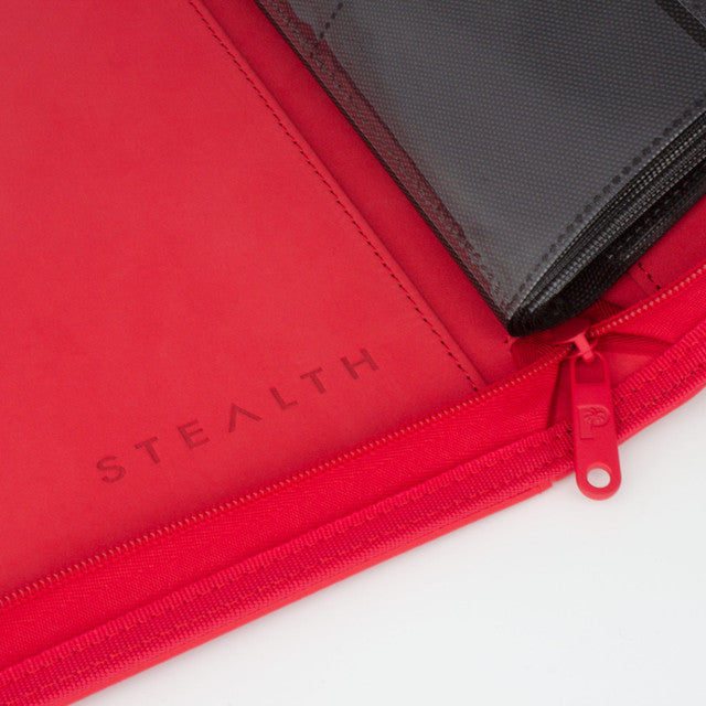 Palms Off Gaming Red Stealth 12 Pocket 480 Slot Zip Binder