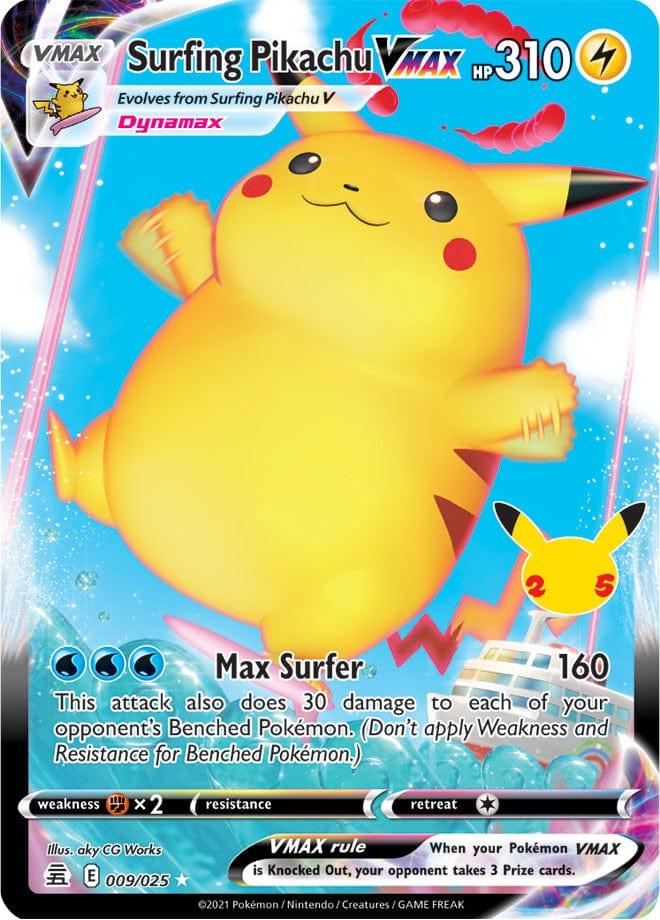 009/025 - Surfing Pikachu Vmax - Celebrations Pokemon TCG 25th Anniversary - JamiesTradingCards