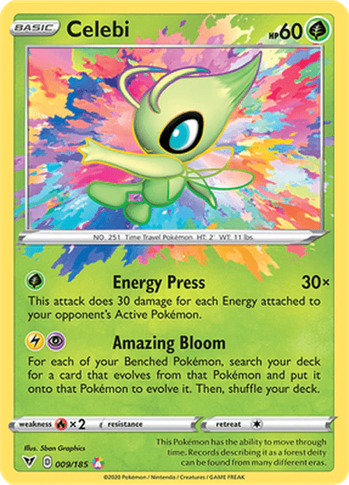 009/185 - Celebi - Vivid Voltage - Pokemon TCG - Amazing Rare - JamiesTradingCards