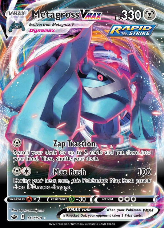 113/198 - Metagross Vmax - Chilling Reign - Pokemon TCG - JamiesTradingCards