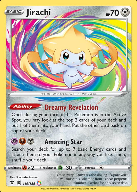 119/185 - Jirachi - Vivid Voltage - Pokemon TCG - Amazing Rare - JamiesTradingCards