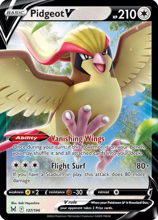 137/196 - Pidgeot V - Lost Origins Pokemon TCG - JamiesTradingCards