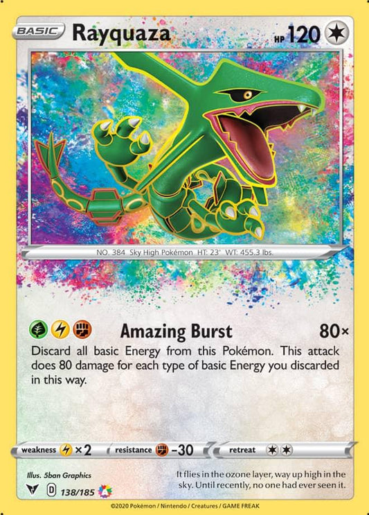 138/185 - Rayquaza - Vivid Voltage - Pokemon TCG - Amazing Rare - JamiesTradingCards