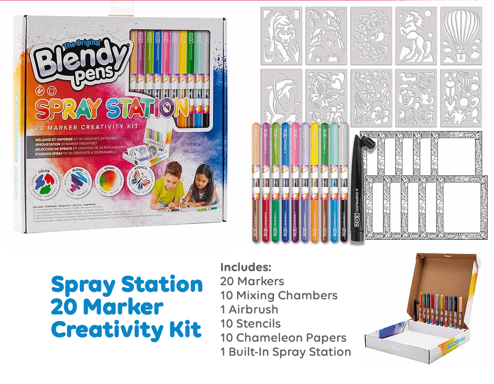 Chameleon Kidz - Spray Station 20 Marker Creativity Kit - JamiesTradingCards