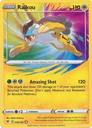 JamiesTradingCards 050/185 - Raikou- Vivid Voltage - Pokemon TCG - Amazing Rare