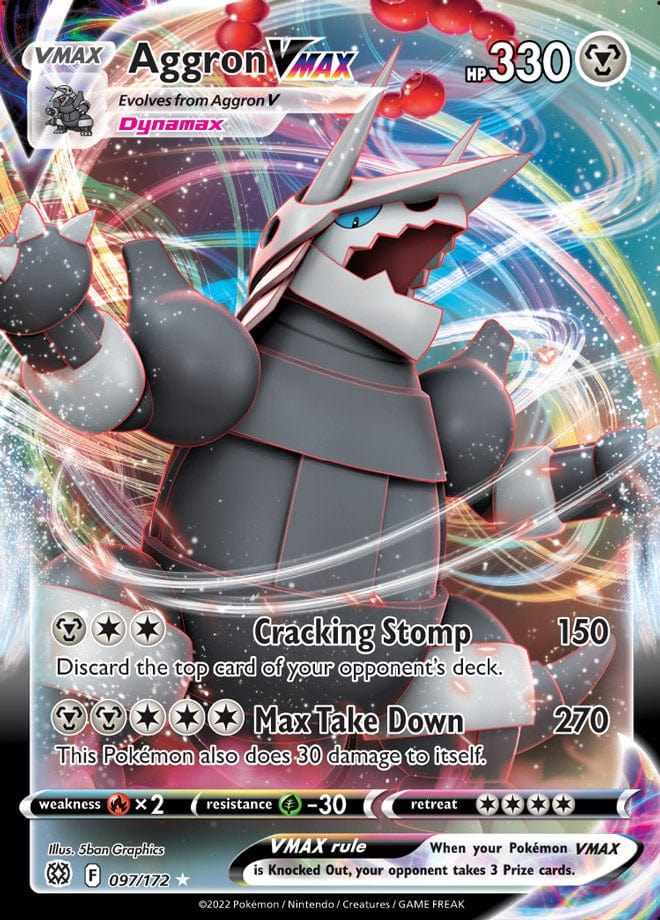 JamiesTradingCards 097/172 - Aggron Vmax - Brilliant Stars Pokemon TCG