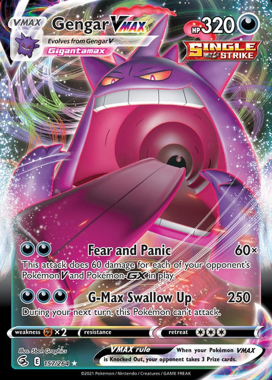 JamiesTradingCards 157/264 - Gengar Vmax - Fusion Strike