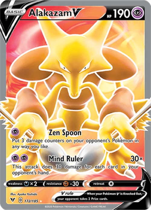 JamiesTradingCards 172/185 - Alakazam V Full Art - Vivid Voltage - Pokemon TCG