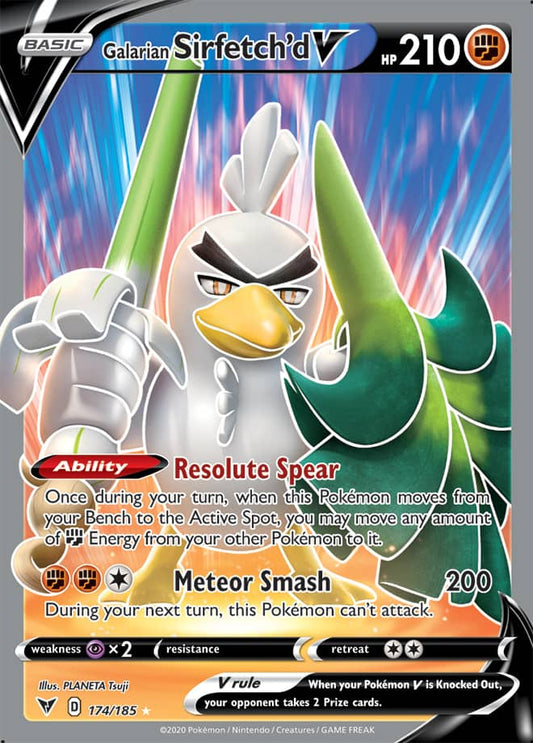 JamiesTradingCards 174/185 - Galarian Sirfetch'd V - Vivid Voltage
