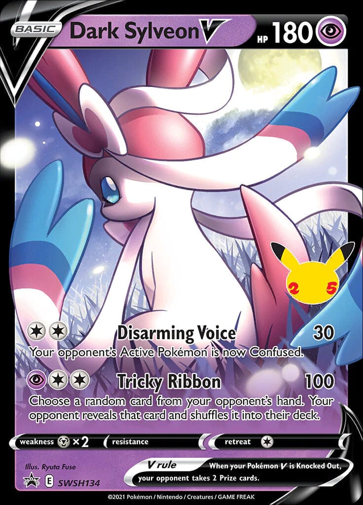 JamiesTradingCards SWSH134 - Dark Sylveon V - Celebrations Pokemon TCG 25th Anniversary